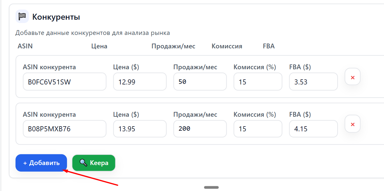 Блок конкурентов